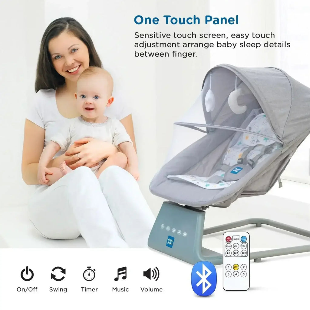 Mee Mee Soothing Smart Electric Baby Rocker – Bluetooth Music & Remote Comfort for Infants - Naivri