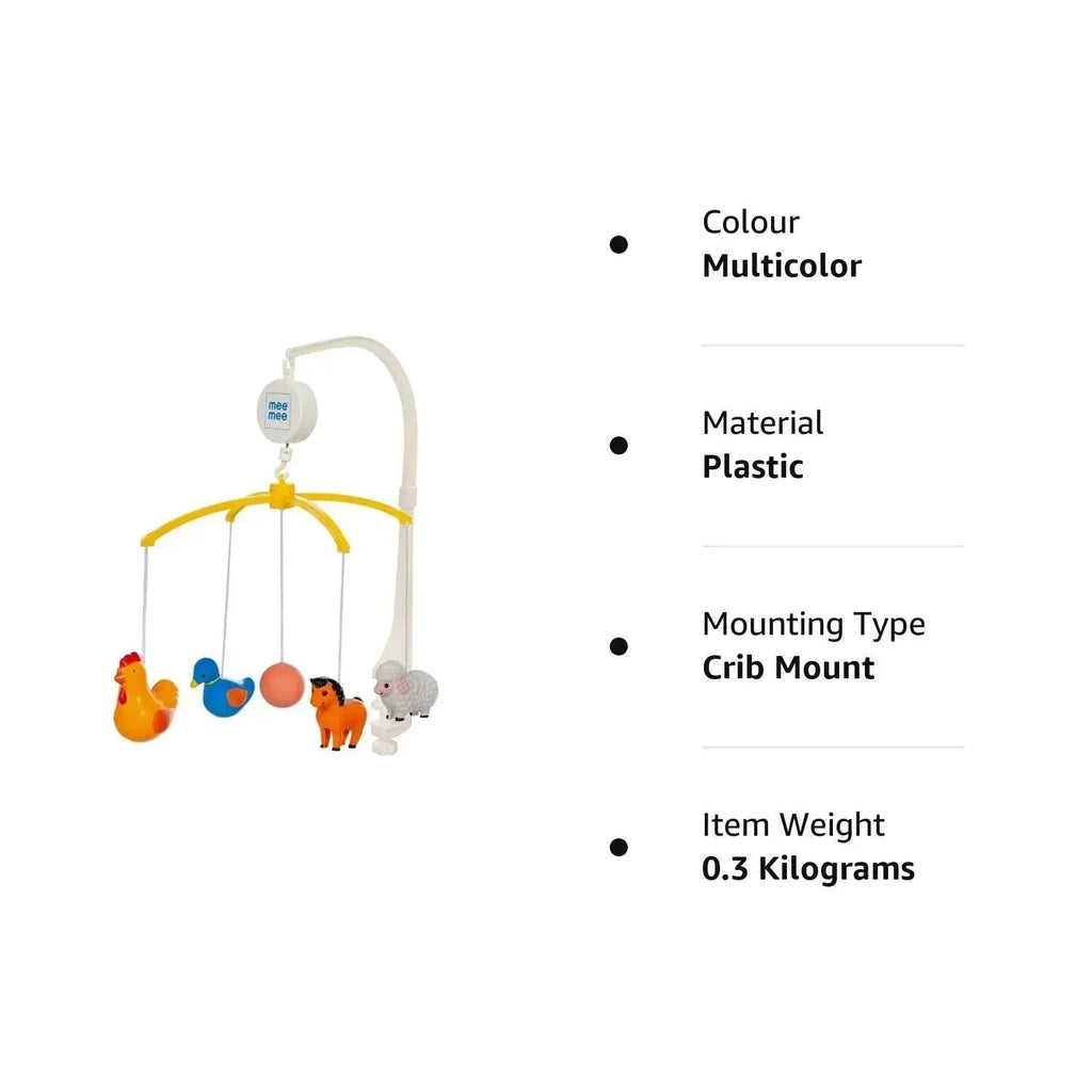 Meemee 3 in 1 Musical Animal Cot Mobile - Naivri