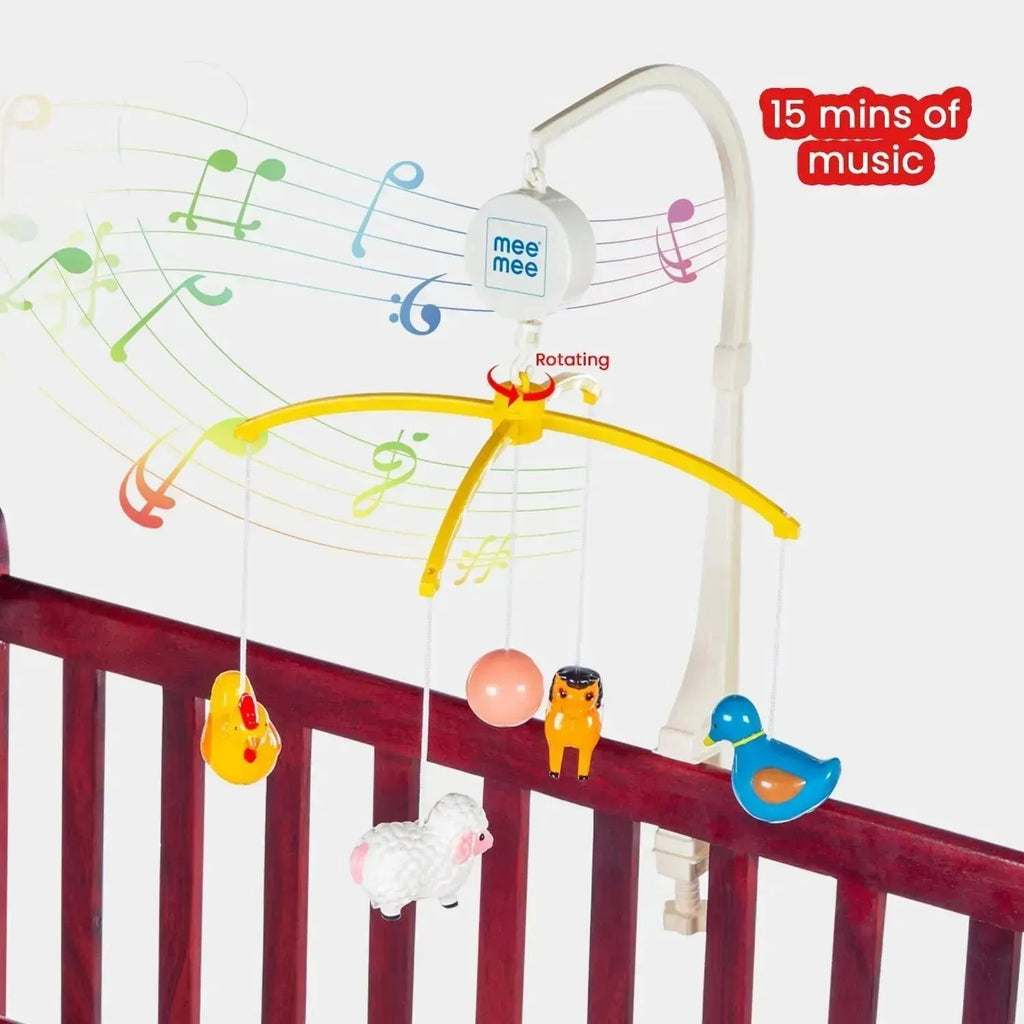 Meemee 3 in 1 Musical Animal Cot Mobile - Naivri