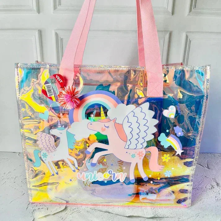 Mermaid Magic Holographic Tote Bag for Girls – Stylish & Compact - Naivri