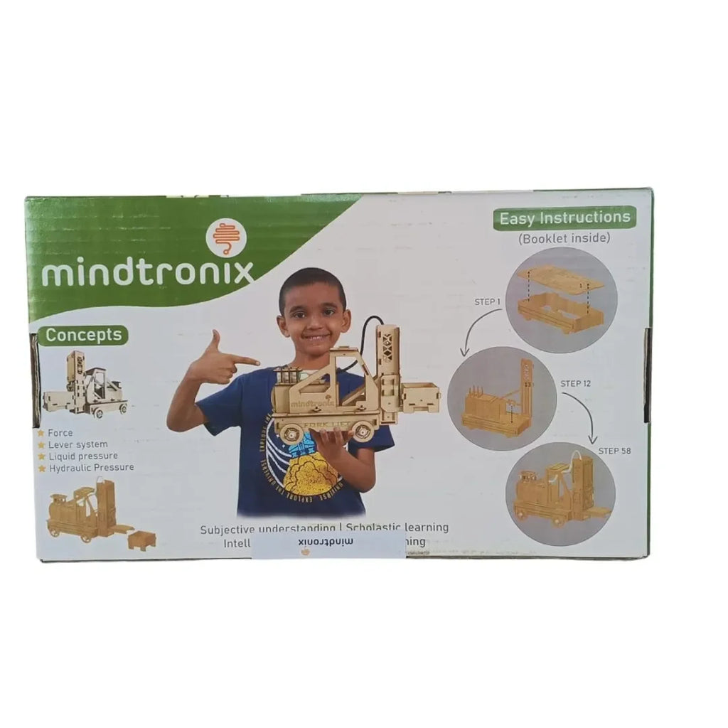 Mindtronix DIY Forklift – STEM Educational Construction Activity Kit for Kids | Build & Learn Hydraulic Engineering Principles - Naivri