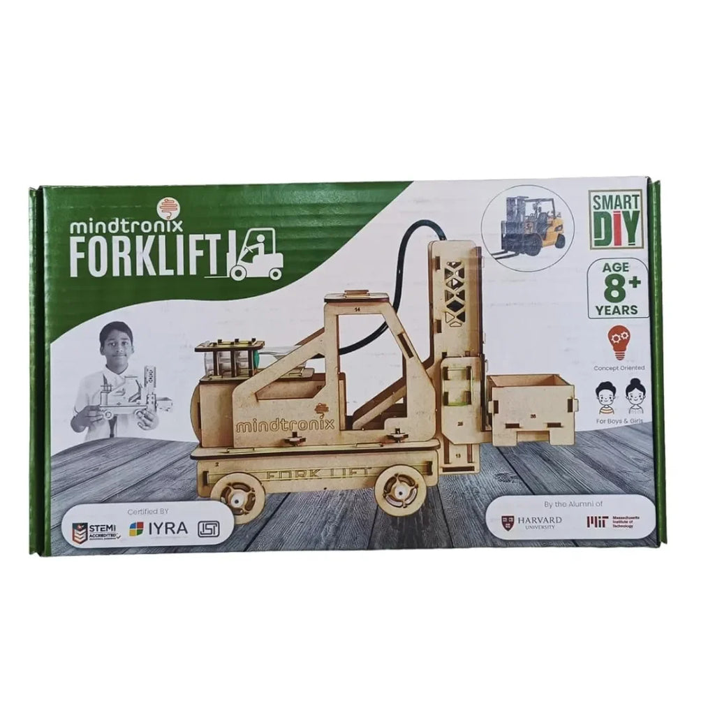 Mindtronix DIY Forklift – STEM Educational Construction Activity Kit for Kids | Build & Learn Hydraulic Engineering Principles - Naivri