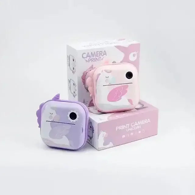 Mini HD Digital Camera for Kids – Instant Photo Printing with 2.4” LCD Screen, 32GB Memory, Video Recording | Age 5–10 Years | Multicolor Print (Design May Vary) - Naivri