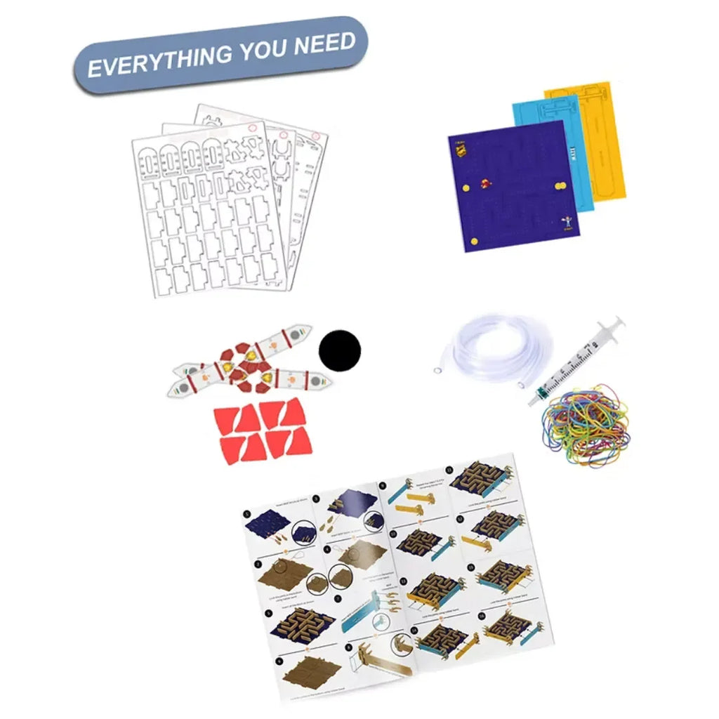Mintronix Hydraulic Maze | STEM Educational DIY Kit | Learn Hydraulics, Physics & Engineering | Build Your Own Maze Game - Naivri