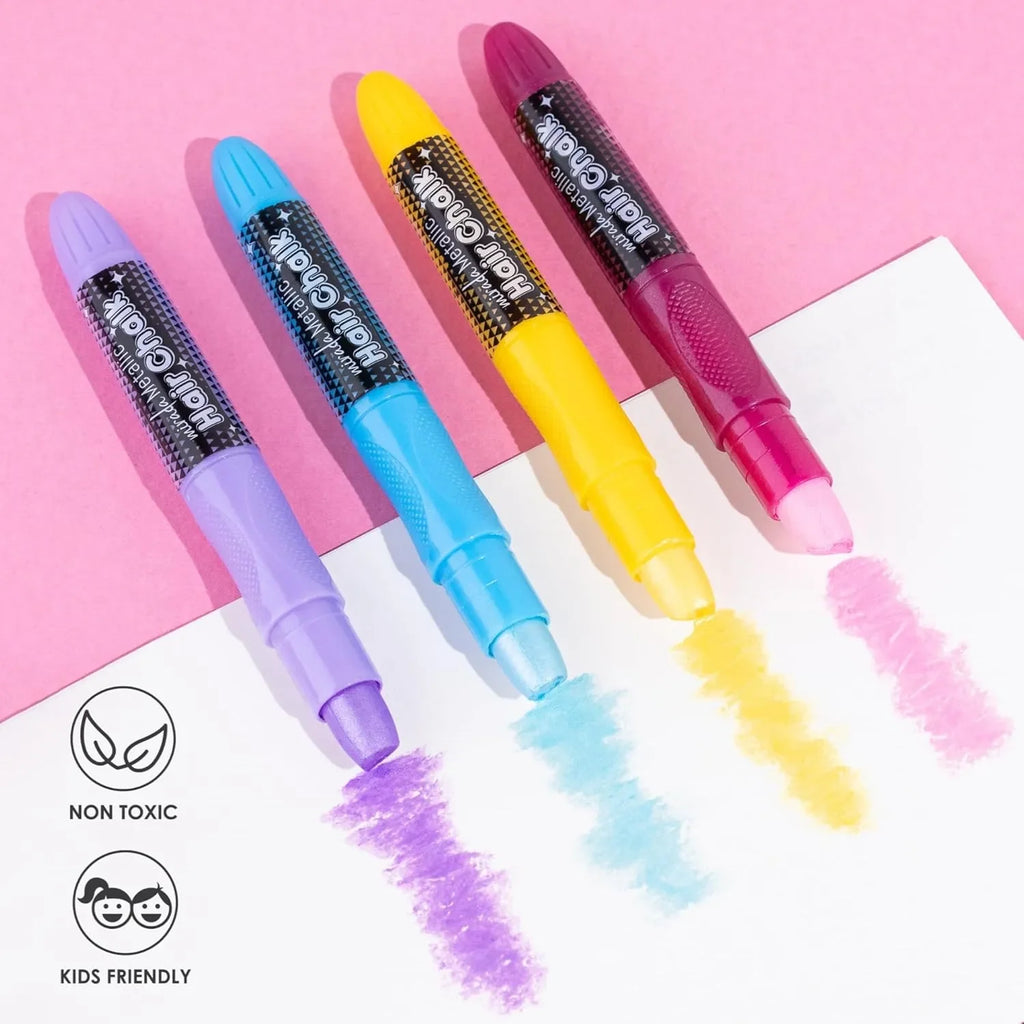 Mirada Color Pop Hair Chalk – Vibrant Washable Hair Colors for Kids (Non-Toxic & Easy to Apply) - Naivri