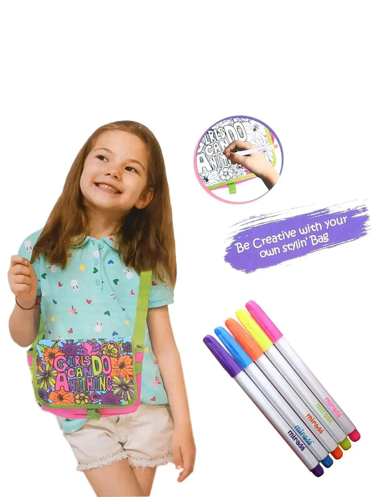 Mirada Color Your Own Girly Sling Purse - Naivri