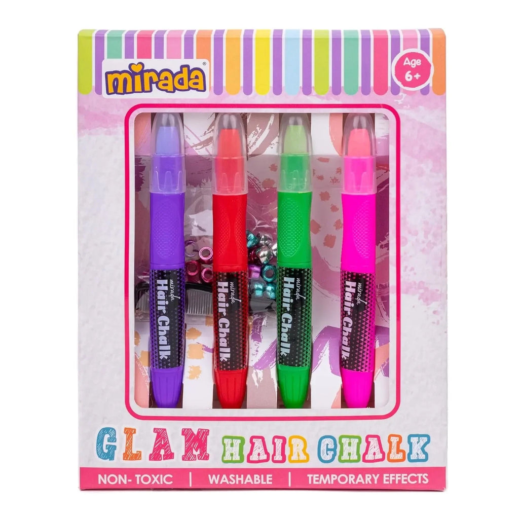Mirada Glam Hair Chalk – Vibrant Washable Hair Chalk Pens for Kids (Safe & Non-Toxic) - Naivri