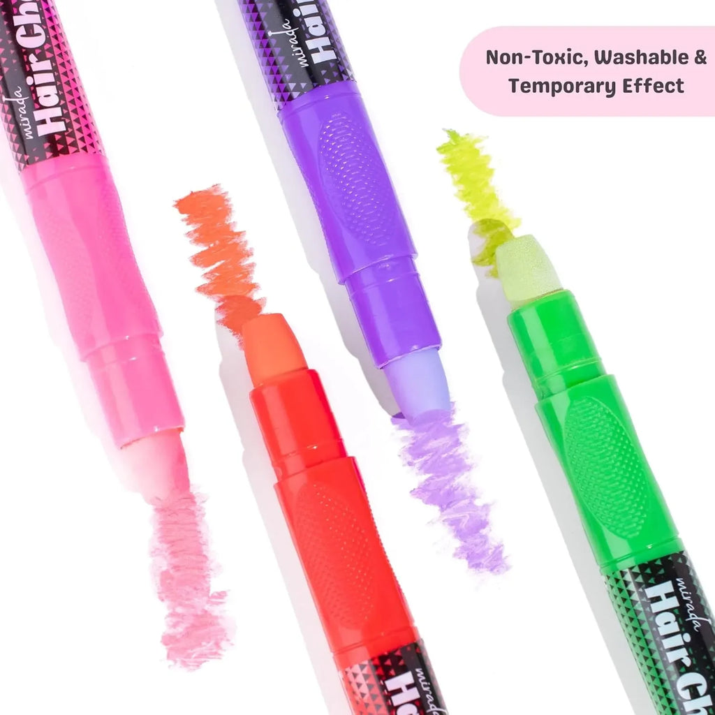Mirada Glam Hair Chalk – Vibrant Washable Hair Chalk Pens for Kids (Safe & Non-Toxic) - Naivri