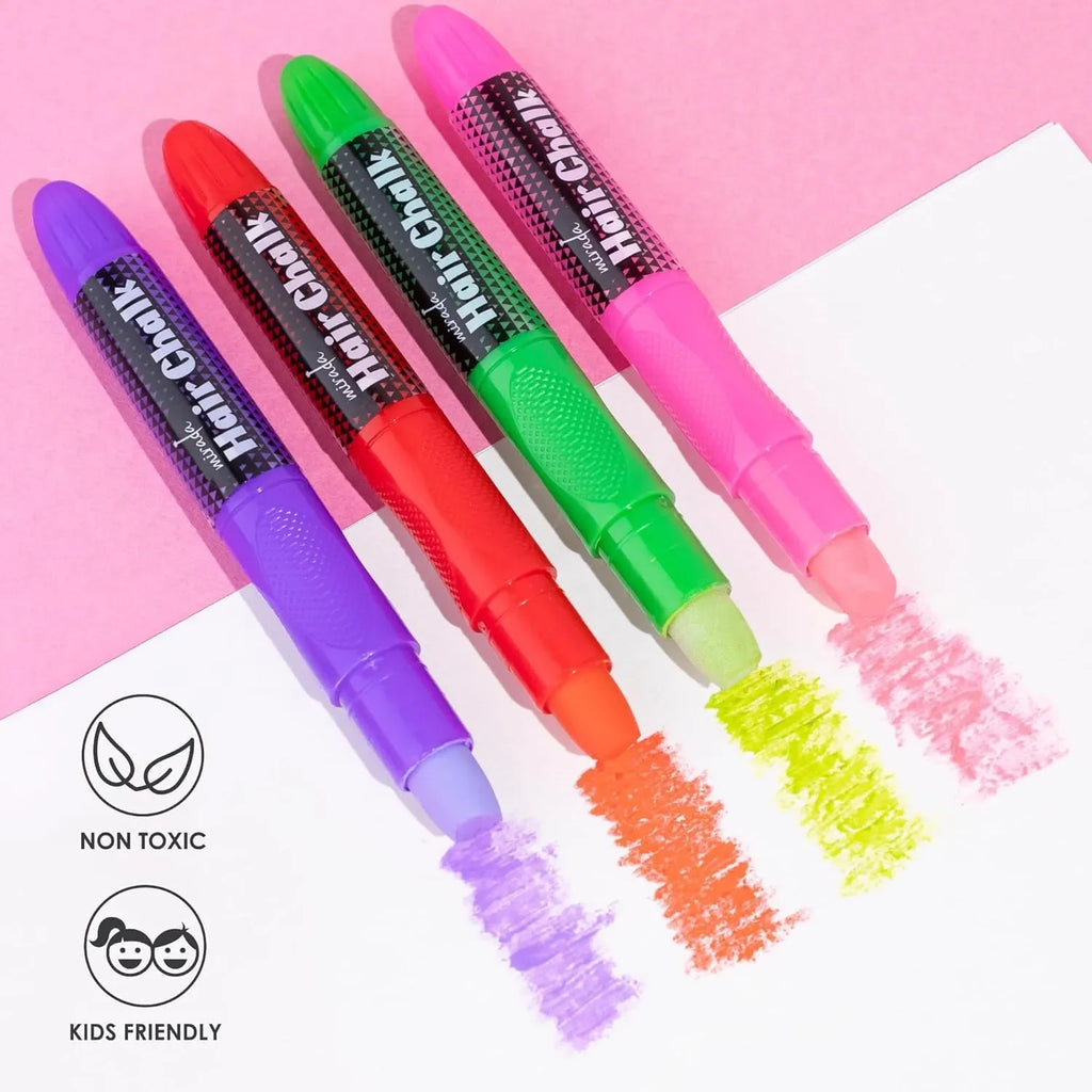 Mirada Glam Hair Chalk – Vibrant Washable Hair Chalk Pens for Kids (Safe & Non-Toxic) - Naivri