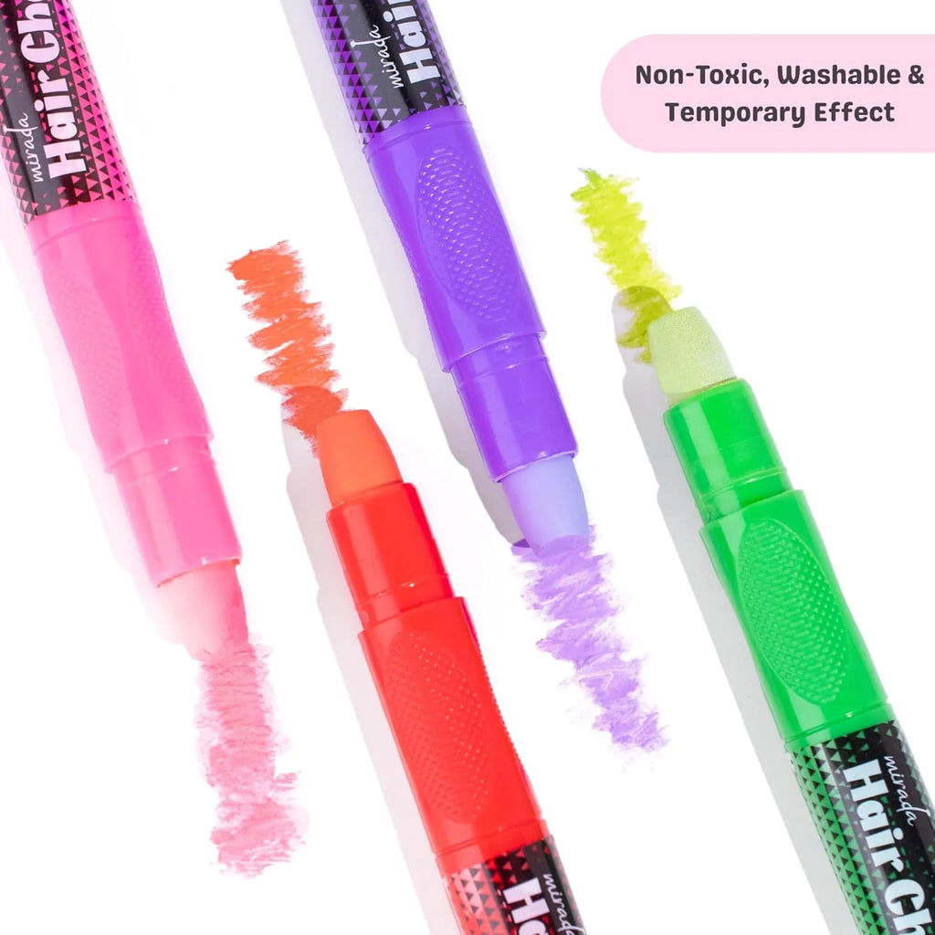 Mirada Glam Hair Chalk – Vibrant Washable Hair Chalk Pens for Kids (Safe & Non-Toxic) - Naivri
