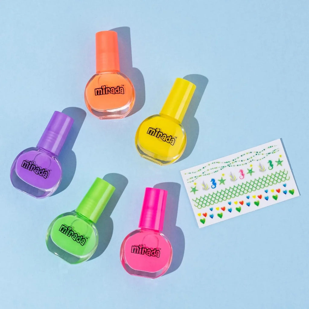 Mirada Moonlight Magic – Glow-in-the-Dark Nail Polish Set for Kids with Bonus Stickers - Naivri
