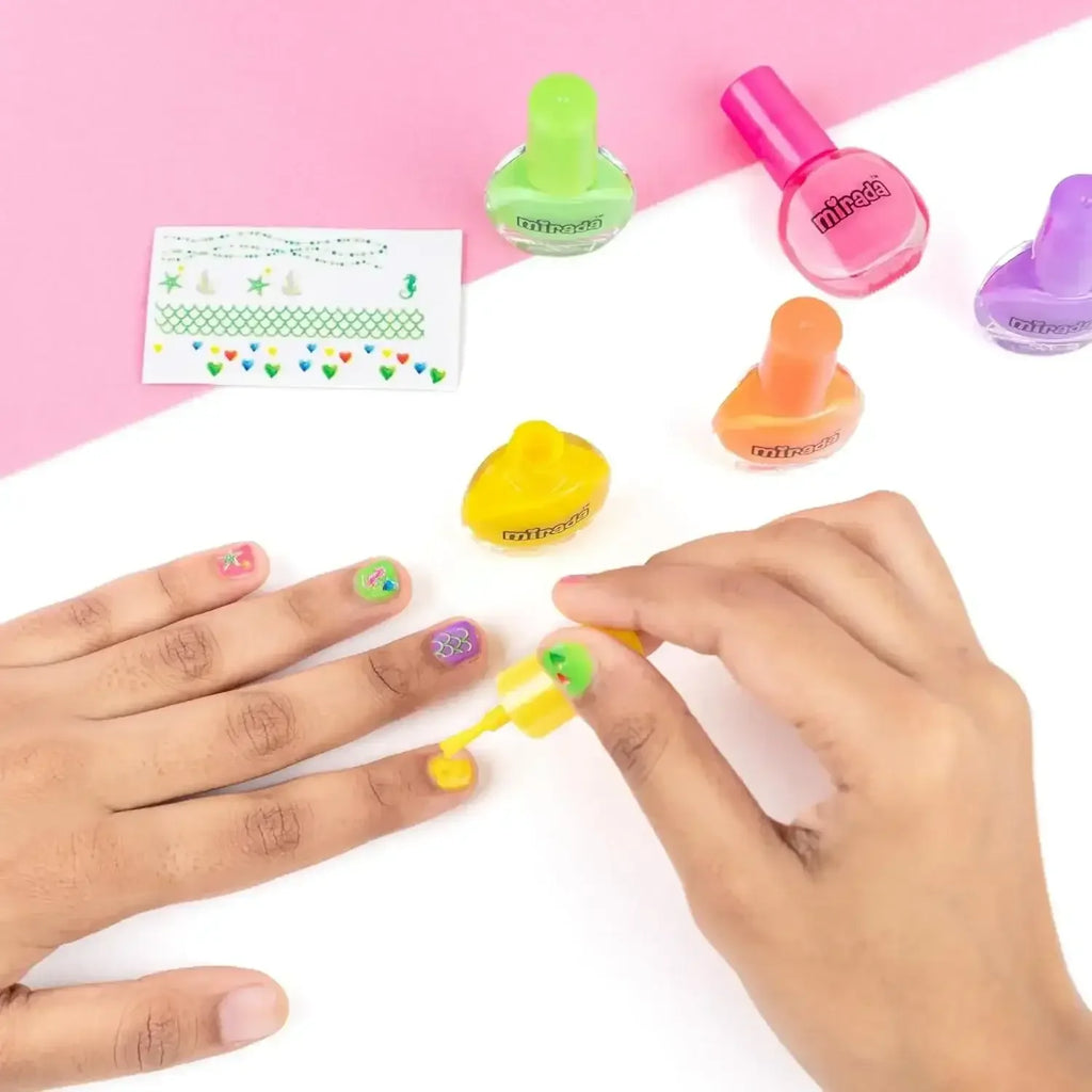Mirada Moonlight Magic – Glow-in-the-Dark Nail Polish Set for Kids with Bonus Stickers - Naivri