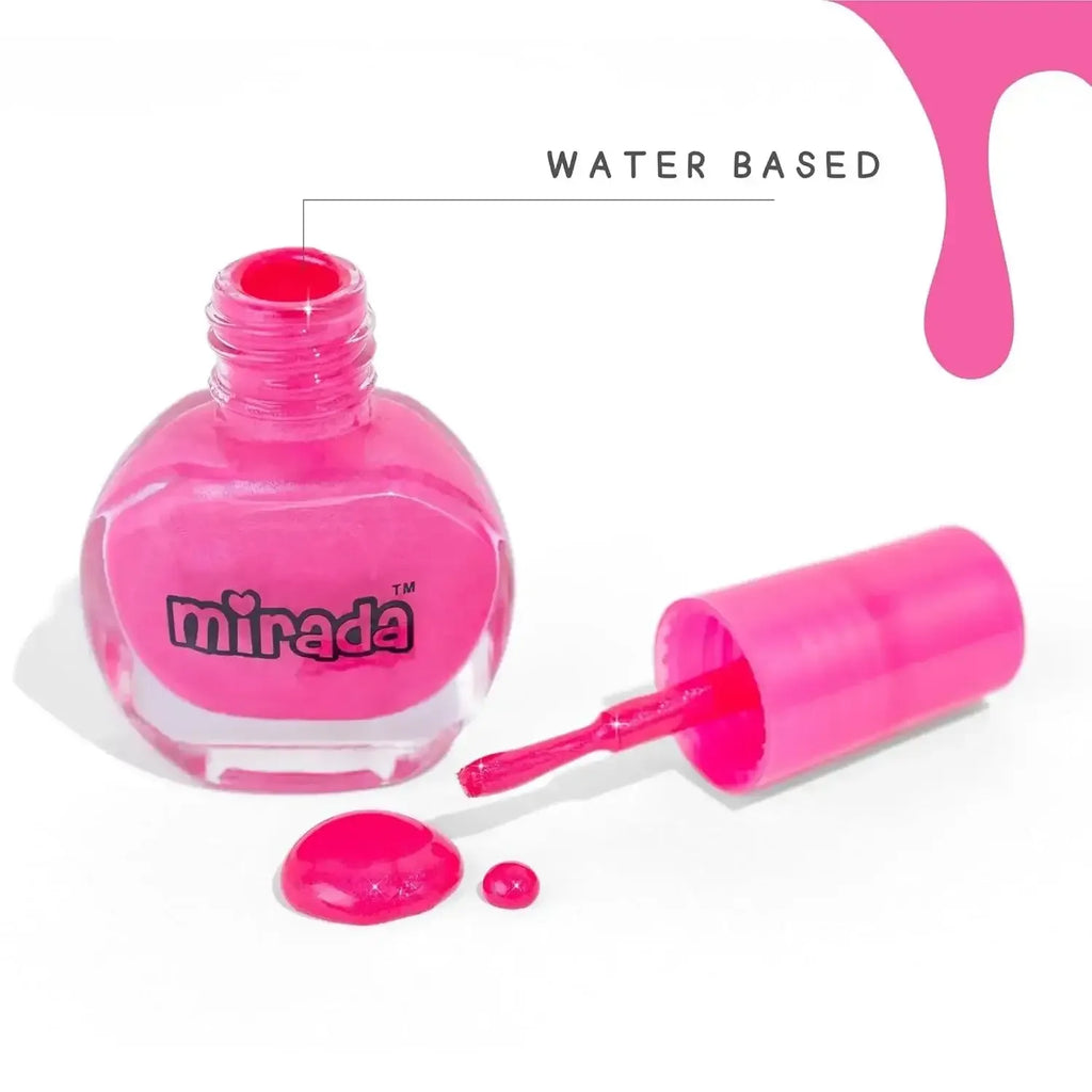 Mirada Shimmer Nails – 5 Shimmer Nail Polish Set with Stickers for Kids – Safe, Non-Toxic & Peel-Off - Naivri