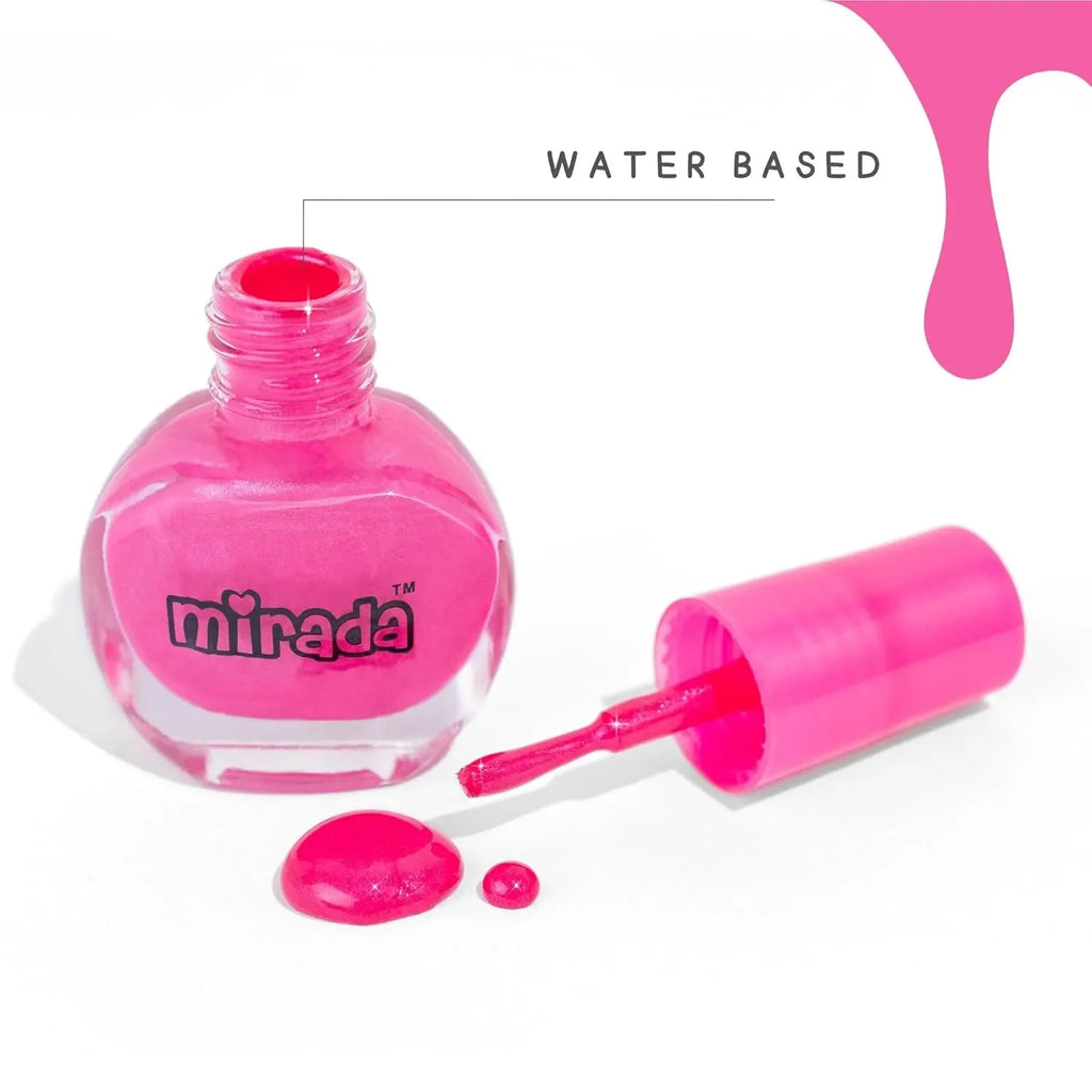 Mirada Shimmer Nails – 5 Shimmer Nail Polish Set with Stickers for Kids – Safe, Non-Toxic & Peel-Off - Naivri