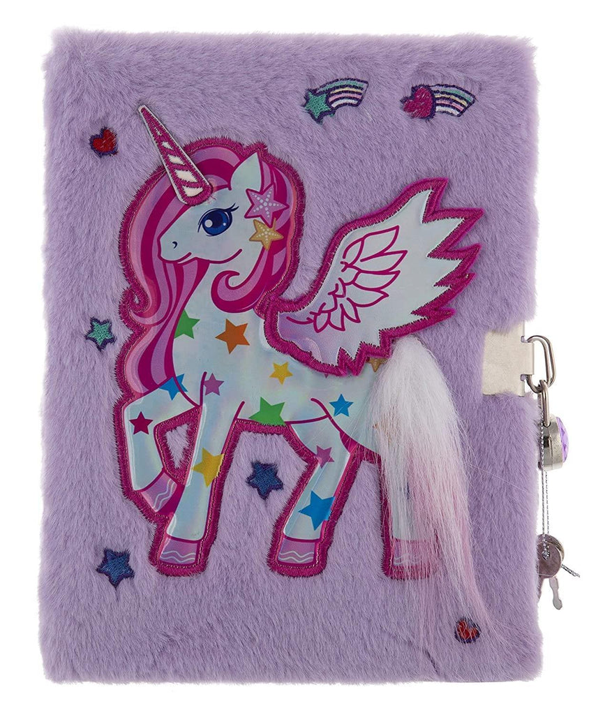 Mirada Whimsical Unicorn Plush Notebook with Lock - Naivri