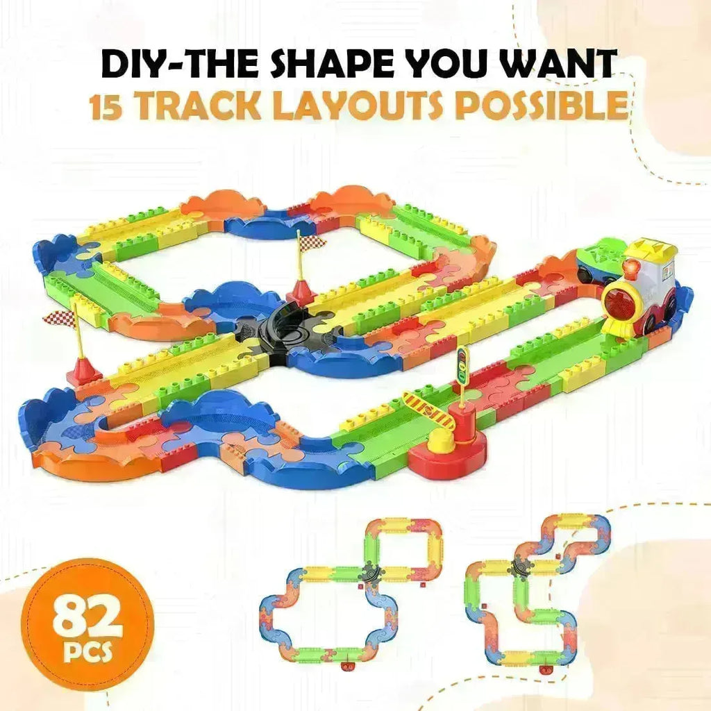 Mirana Interlocking Train Set With Rechargeable Engine 82 Pcs - Naivri