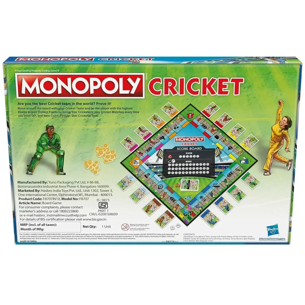 Monopoly Cricket F8707 – Cricket Meets Classic Monopoly Strategy! - Naivri