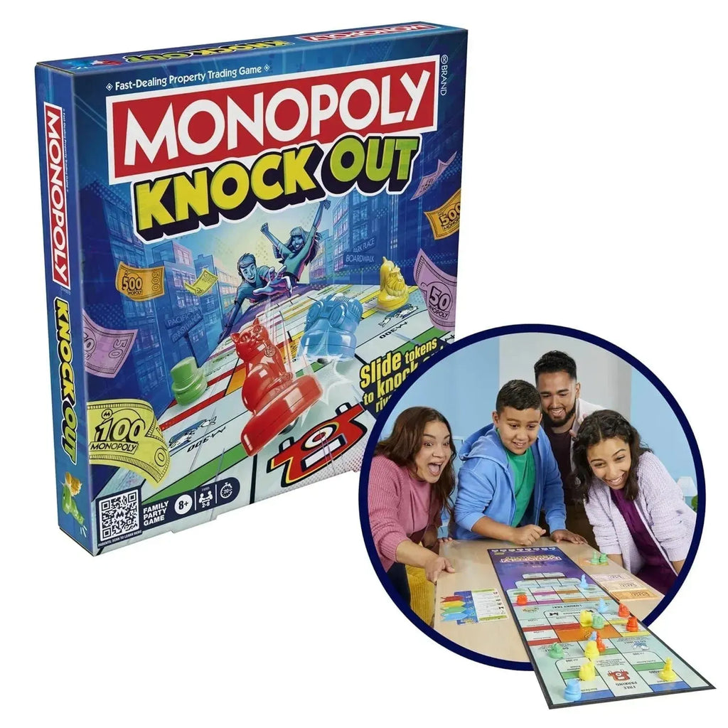 Monopoly Knockout Family Party Game, Quick-Playing Board Games for Ages 8+, 2-8 Players, 20 Mins F8995 - Naivri