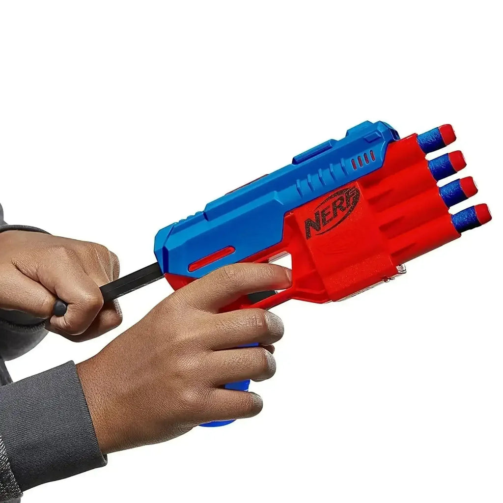 Nerf Alpha Strike Fang QS-4 Blaster - 4-Dart Toy Blaster with 10 Official Nerf Elite Darts for Rapid-Fire Action - Naivri