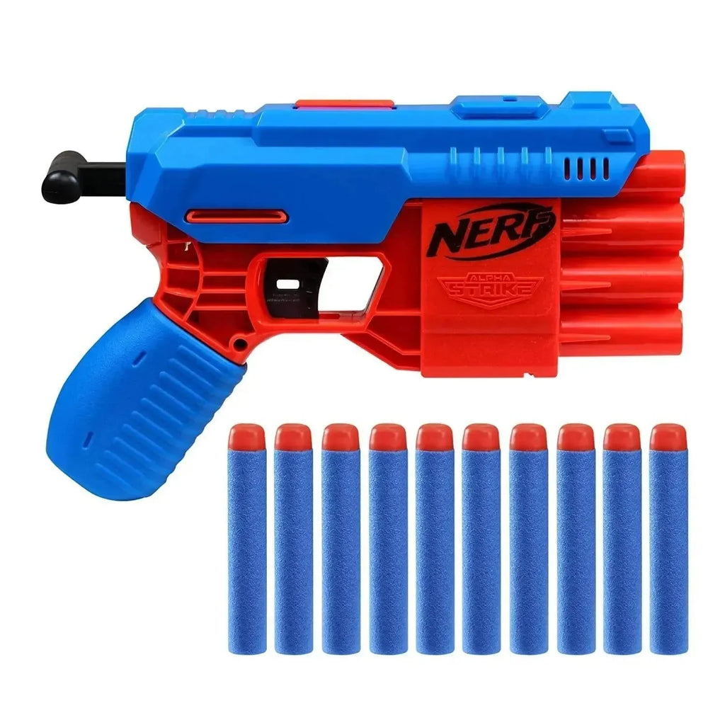 Nerf Alpha Strike Fang QS-4 Blaster - 4-Dart Toy Blaster with 10 Official Nerf Elite Darts for Rapid-Fire Action - Naivri