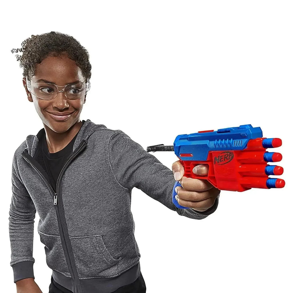 Nerf Alpha Strike Fang QS-4 Blaster - 4-Dart Toy Blaster with 10 Official Nerf Elite Darts for Rapid-Fire Action - Naivri