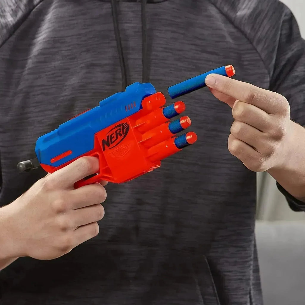 Nerf Alpha Strike Fang QS-4 Blaster - 4-Dart Toy Blaster with 10 Official Nerf Elite Darts for Rapid-Fire Action - Naivri