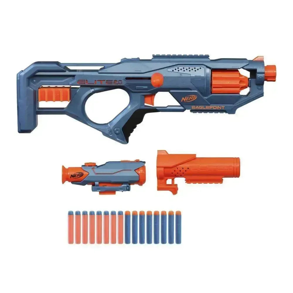 Nerf Elite 2.0 Eaglepoint RD-8 Blaster – Customizable Dart Blaster with Scope, Barrel, and 16 Official Elite Darts - Naivri