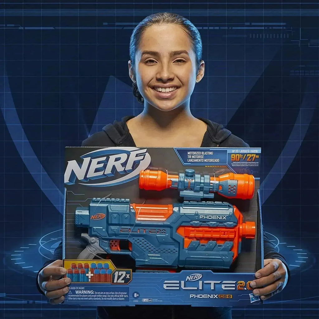 Nerf Elite 2.0 Phoenix CS-6 Motorized Blaster with Customizing Features - Naivri