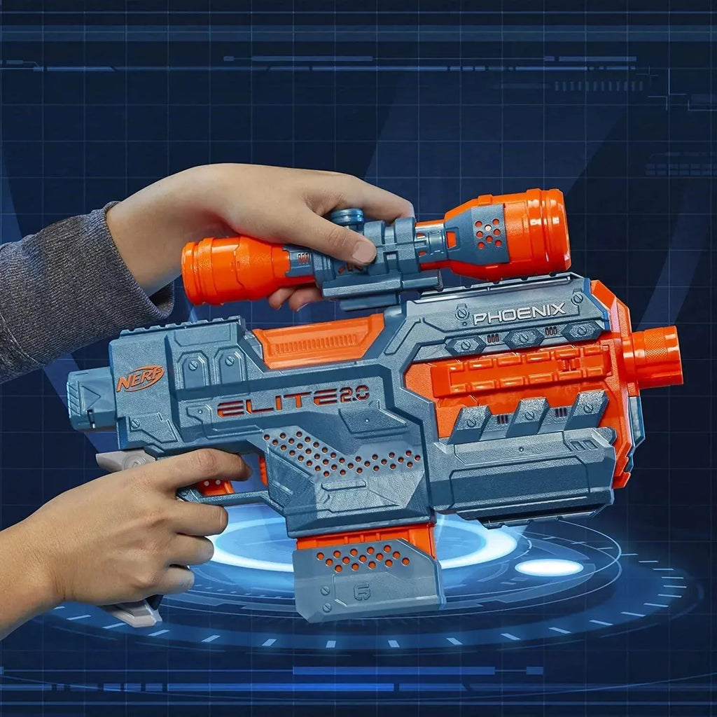 Nerf Elite 2.0 Phoenix CS-6 Motorized Blaster with Customizing Features - Naivri