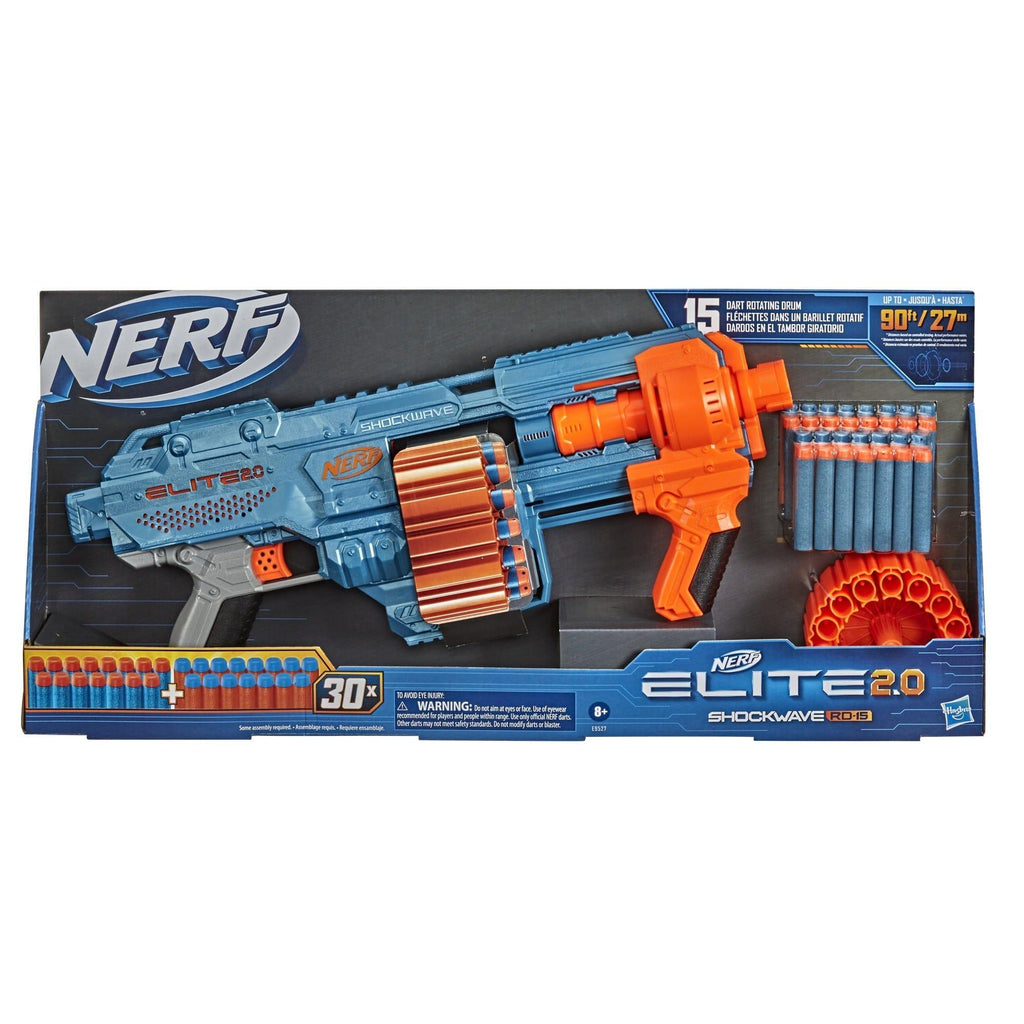 Nerf Elite 2.0 Shockwave RD-15 Blaster - Naivri