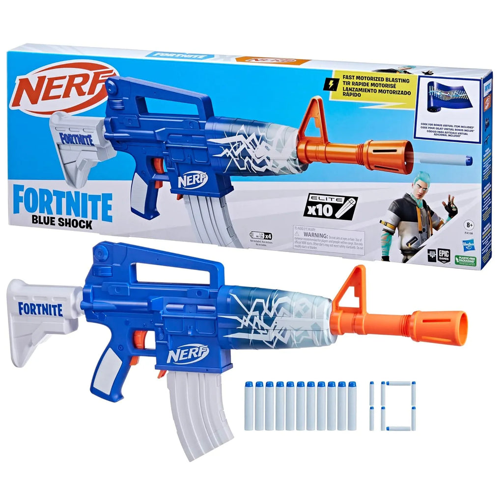 Nerf Fortnite Blue Shock Fast Motorized Blasting - Naivri