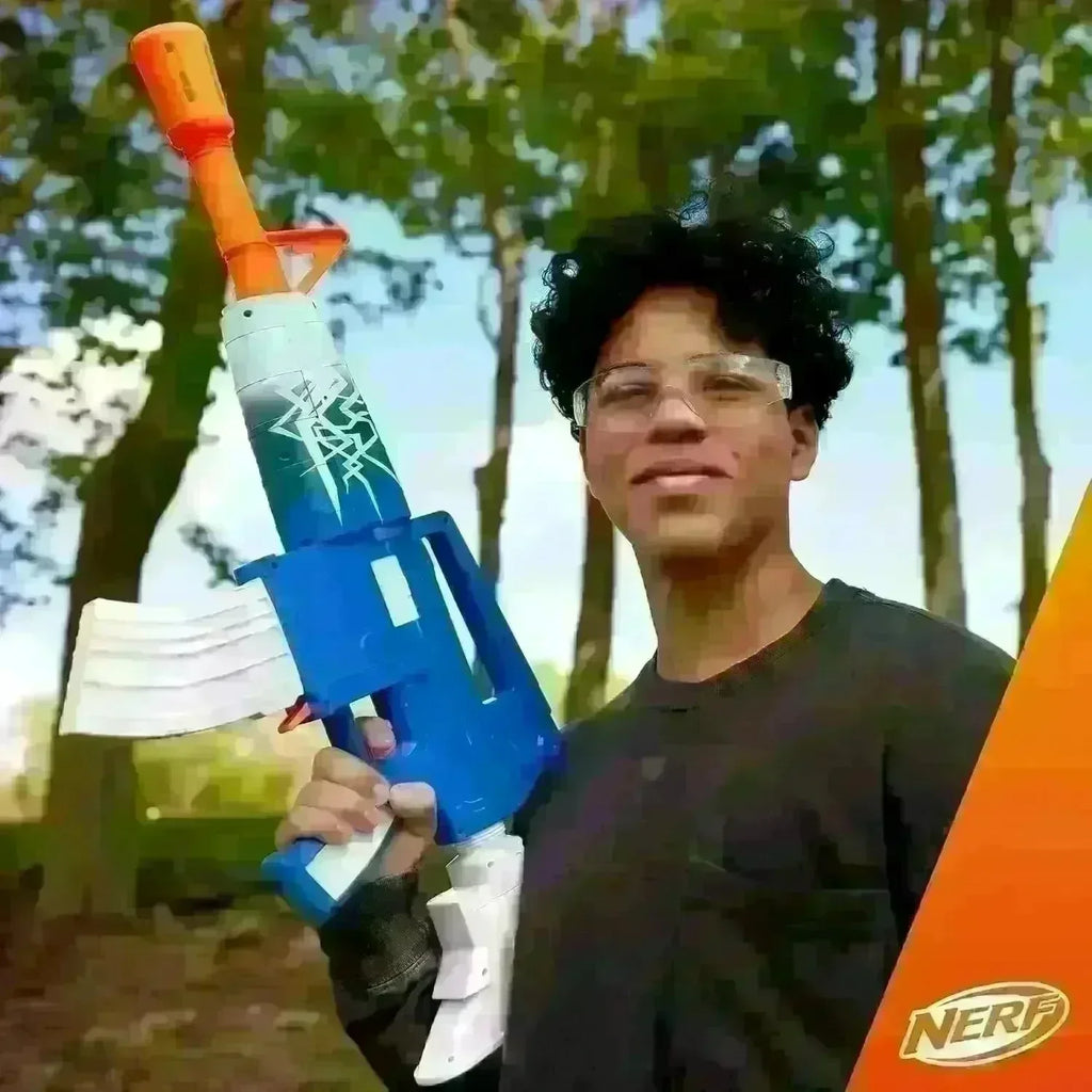 Nerf Fortnite Blue Shock Motorized Blaster with 10-Dart Clip, 10 Elite Darts & Bonus In-Game Code - Naivri