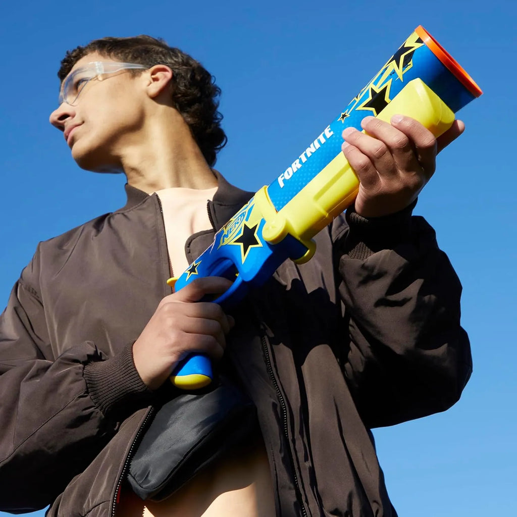 Nerf Fortnite Half Tone Hero Blaster – Official Fortnite Edition Dart Blaster with Bonus In-Game Code and 12 Elite Darts - Naivri