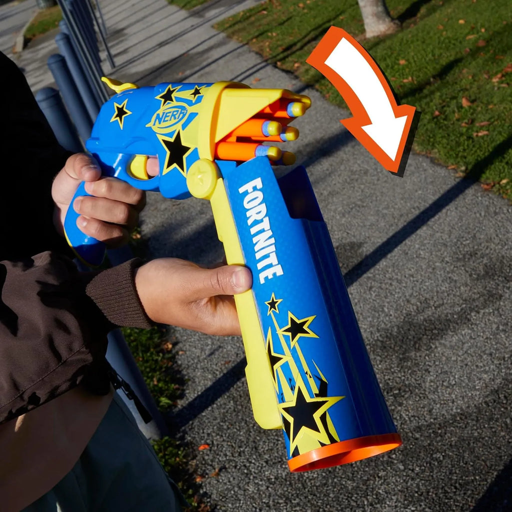 Nerf Fortnite Half Tone Hero Blaster – Official Fortnite Edition Dart Blaster with Bonus In-Game Code and 12 Elite Darts - Naivri