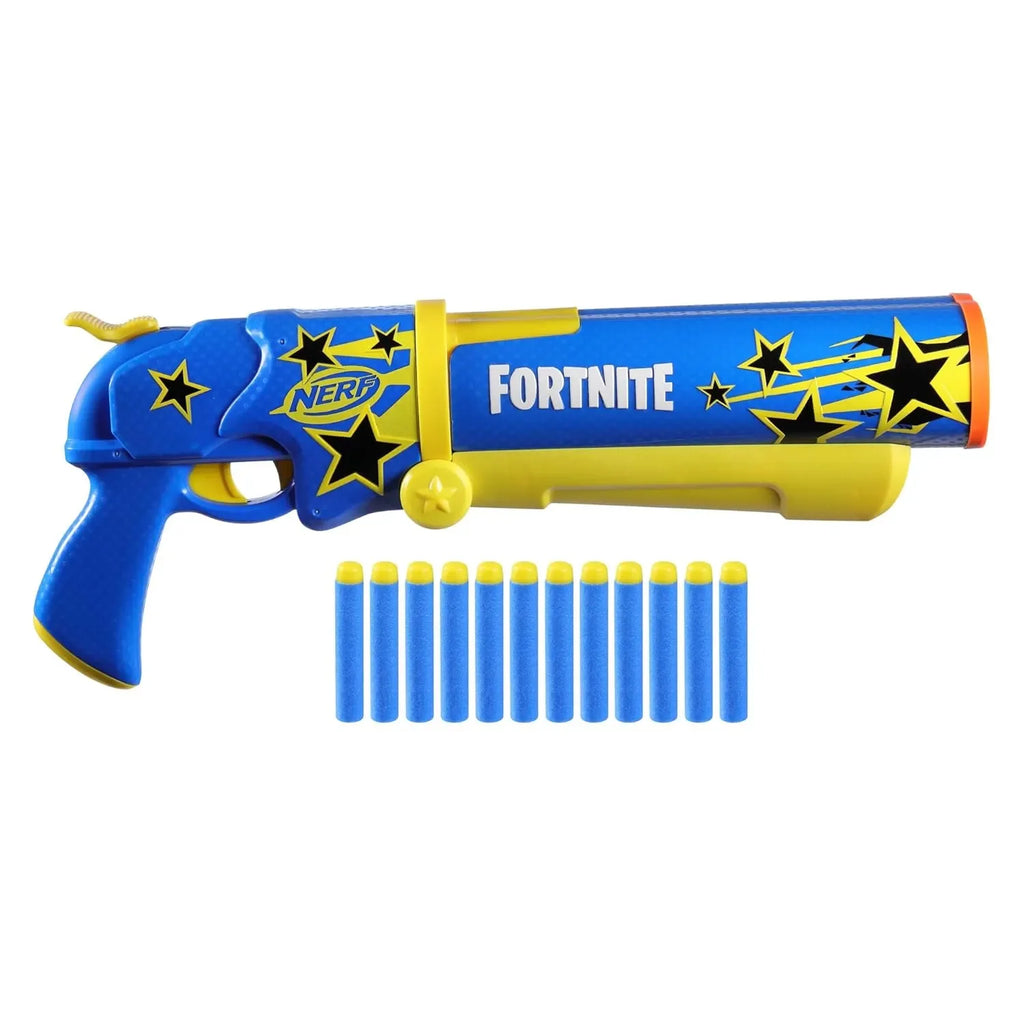 Nerf Fortnite Half Tone Hero Blaster – Official Fortnite Edition Dart Blaster with Bonus In-Game Code and 12 Elite Darts - Naivri