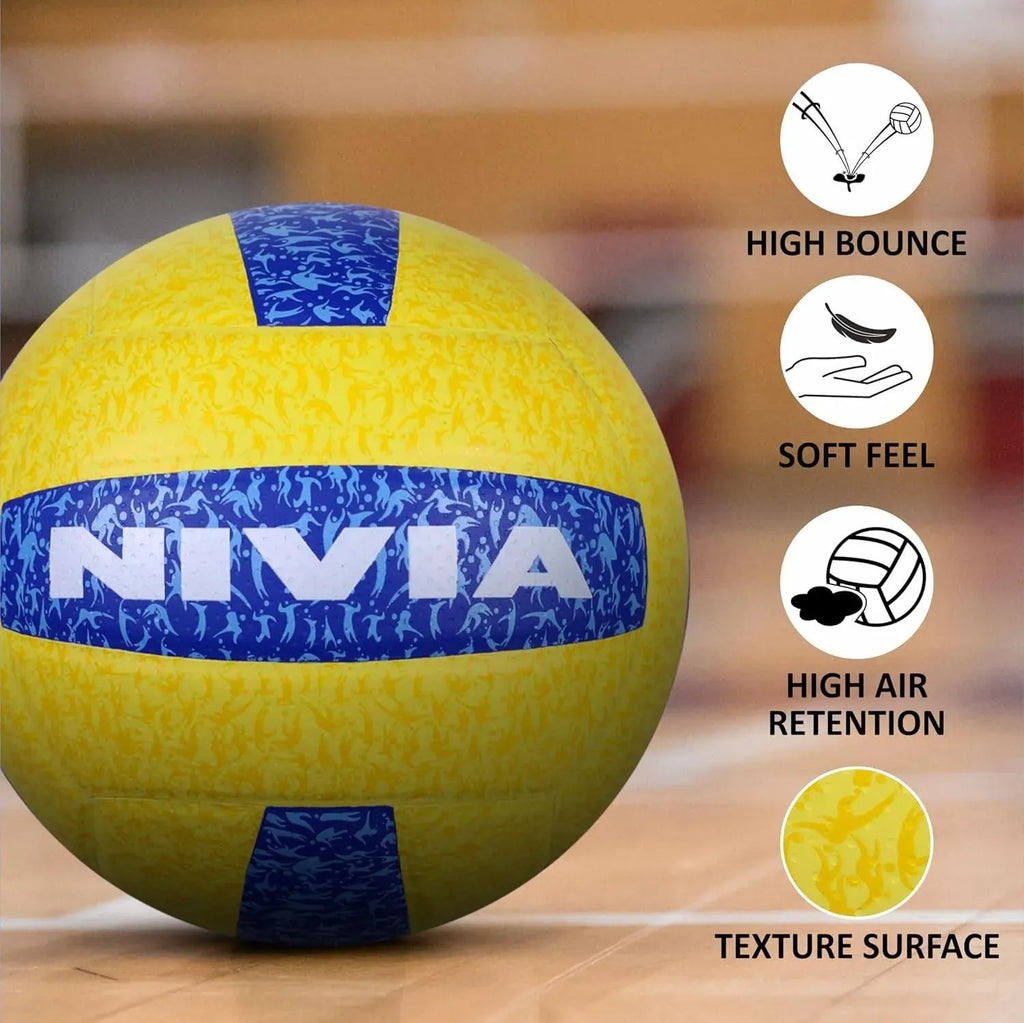 Nivia Volleyball G-2020 Size 4 Yellow Blue - Naivri