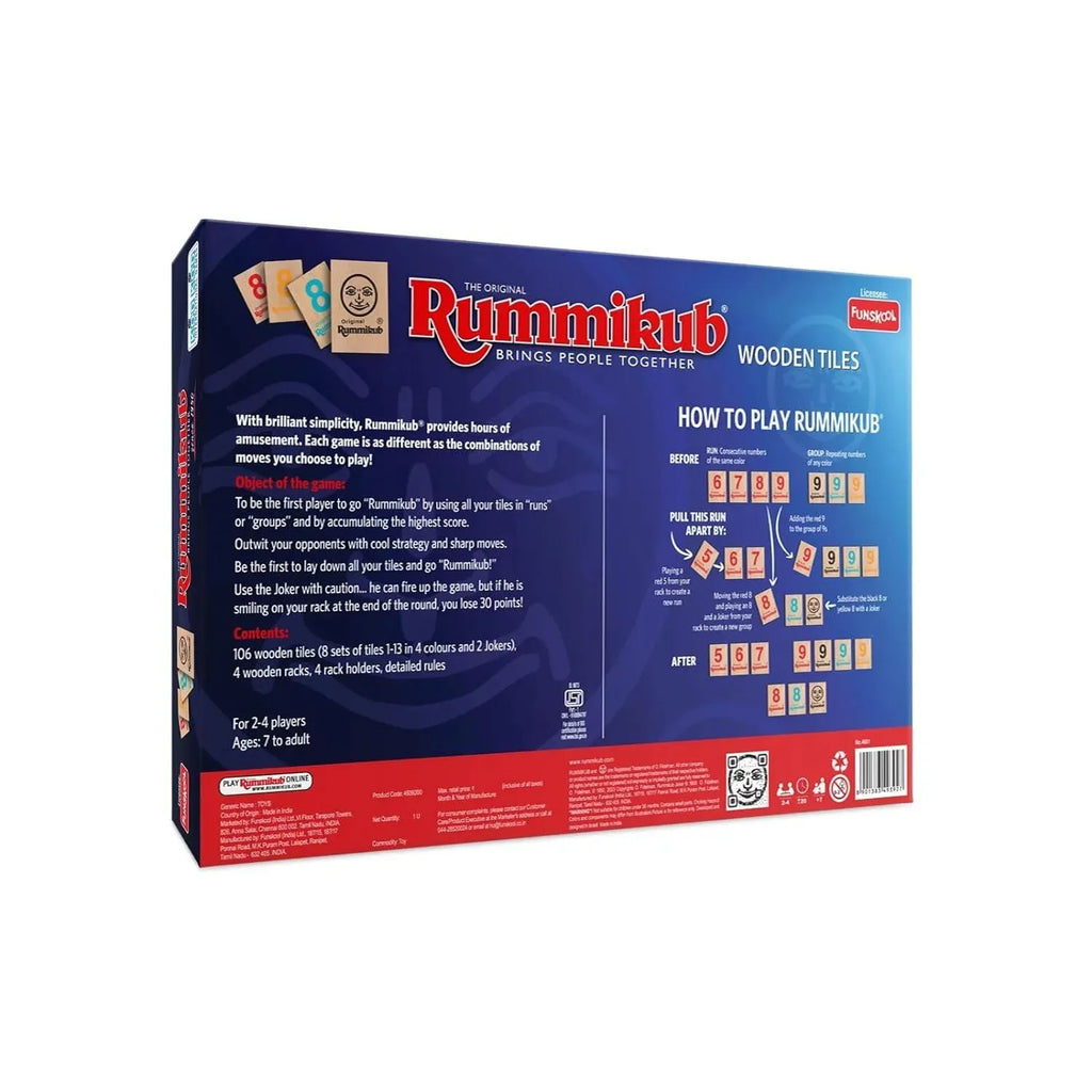 O. Fidelman Rummikub Numbers Wooden Tiles – Classic Wooden Tile Strategy Game for Kids and Families - Naivri
