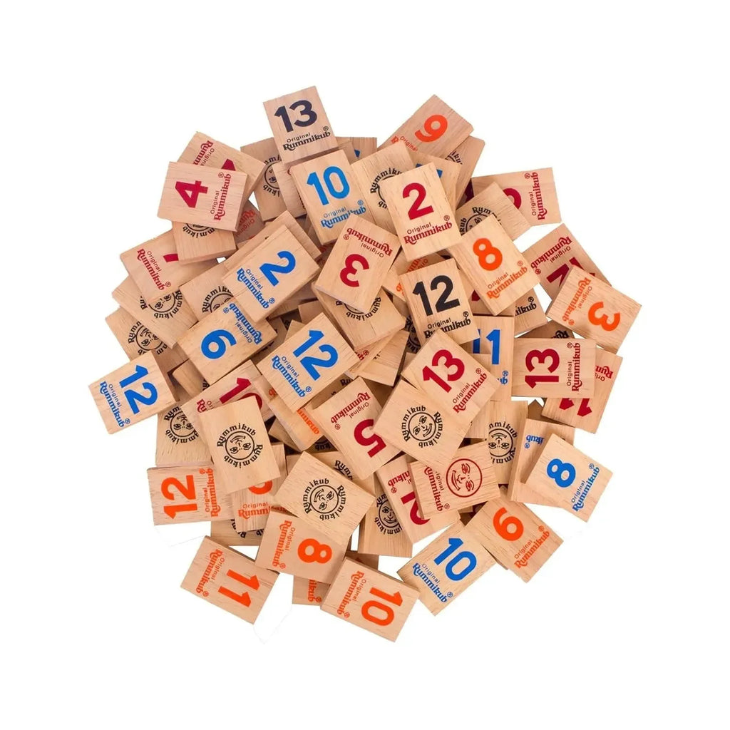 O. Fidelman Rummikub Numbers Wooden Tiles – Classic Wooden Tile Strategy Game for Kids and Families - Naivri