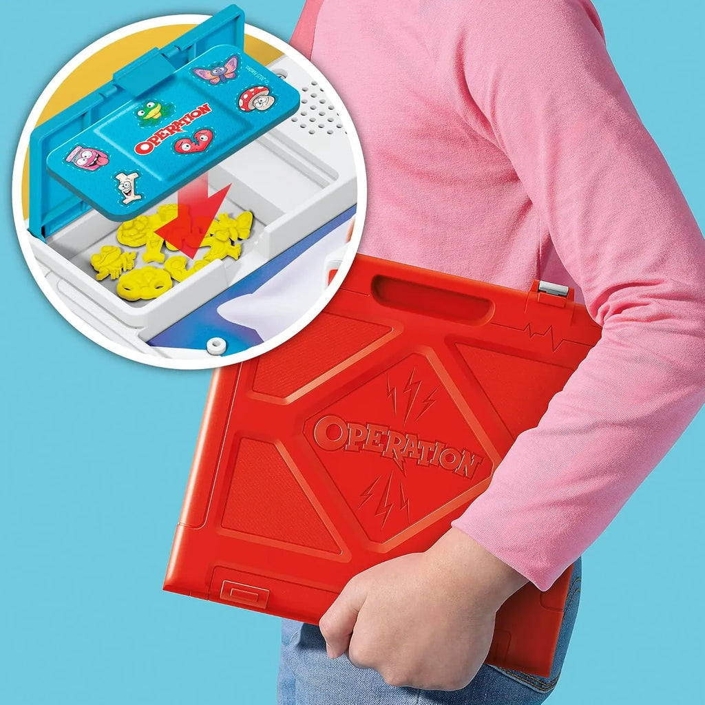 Operation Electronic Board Game with All-in-One Carrying Case – 2 Modes, Lights & Funny Sounds | Classic Kids Game for Ages 6+ - Naivri