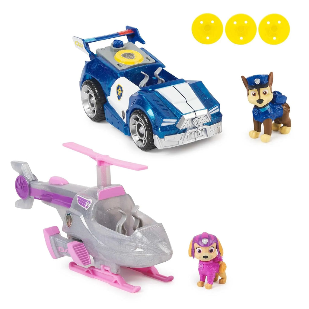 Paw Patrol Mighty Movie Vehicle 2 Pack Chase & Skye - Naivri