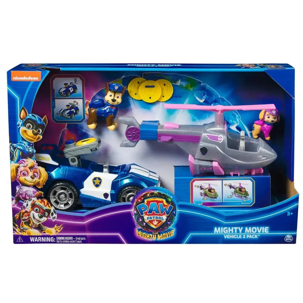 Paw Patrol Mighty Movie Vehicle 2 Pack Chase & Skye - Naivri