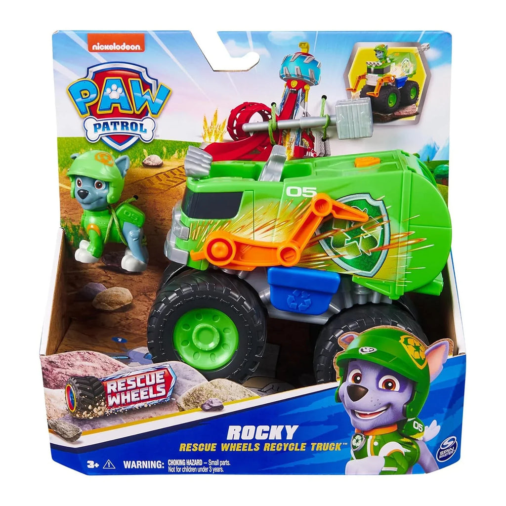 Paw Patrol Rocky Off-Road Recycle Rescue Truck – Launcher Feature for Ages 3+ - Naivri