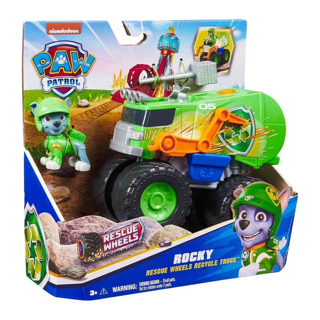 Paw Patrol Rocky Off-Road Recycle Rescue Truck – Launcher Feature for Ages 3+ - Naivri