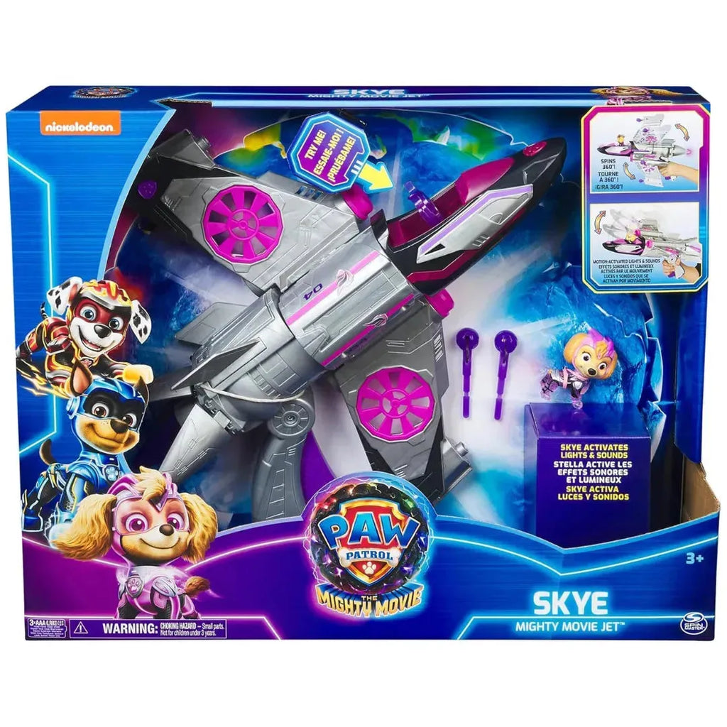 Paw Patrol Skye’s Mighty Movie Jet with Lights and Sounds – Action Toy for Kids - Naivri