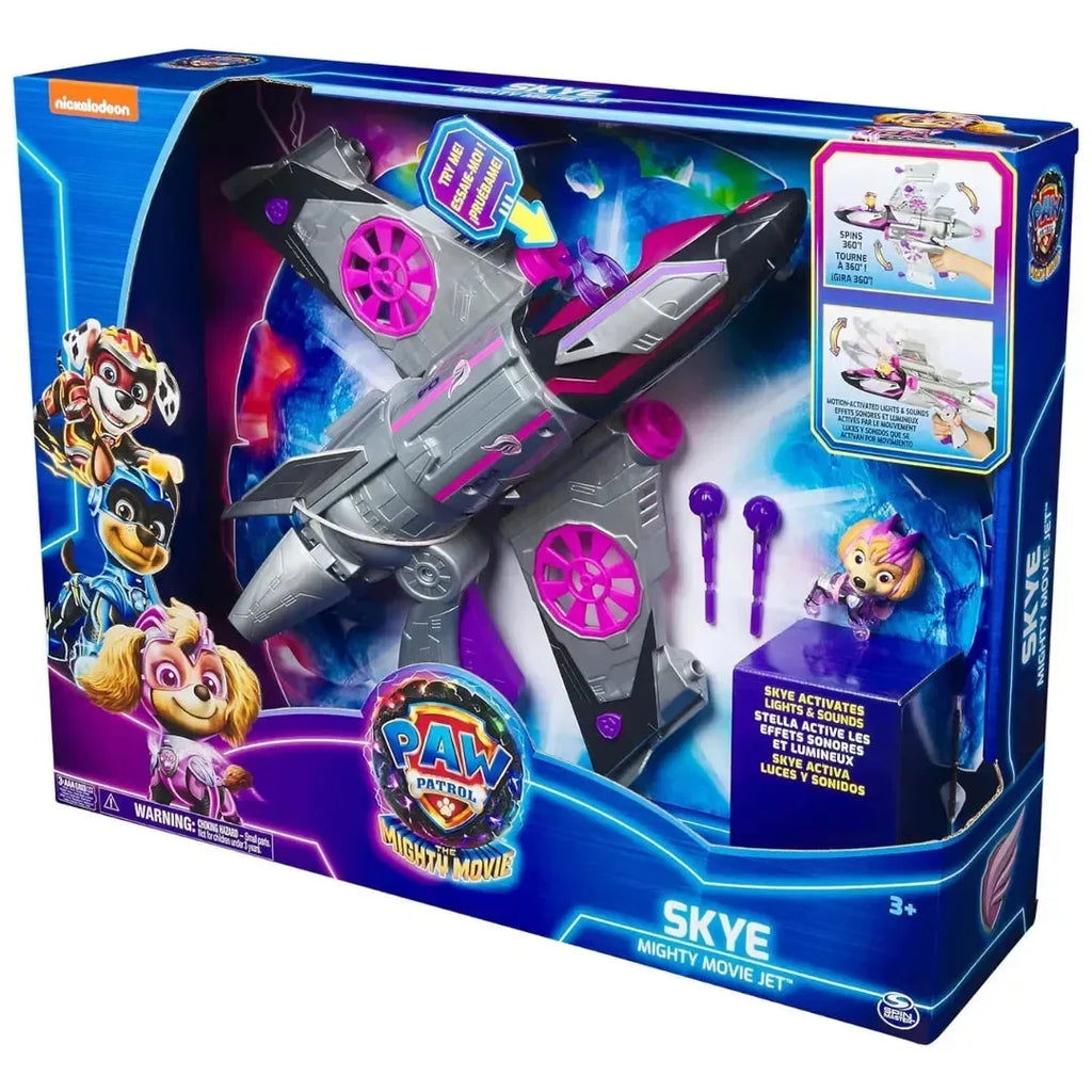 Paw Patrol Skye’s Mighty Movie Jet with Lights and Sounds – Action Toy for Kids - Naivri