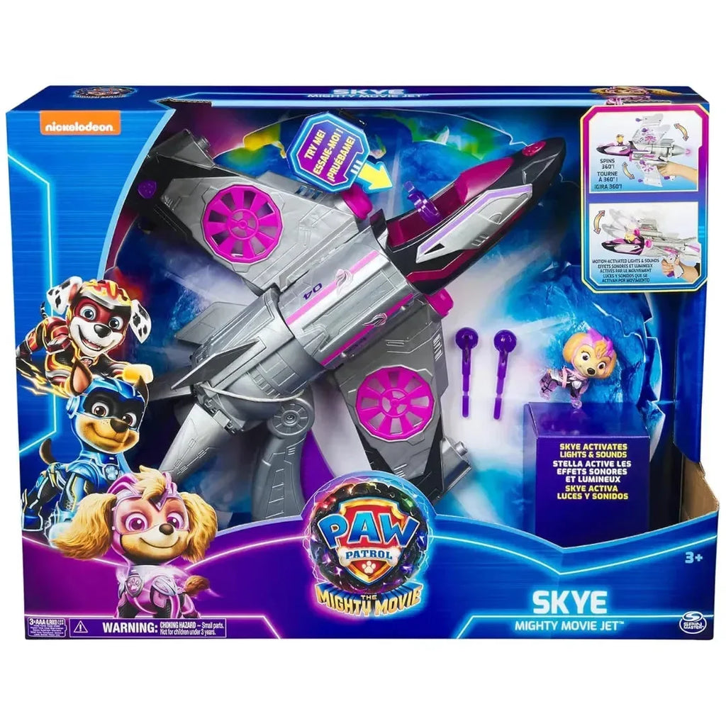 Paw Patrol Skye’s Mighty Movie Jet with Lights and Sounds – Action Toy for Kids - Naivri