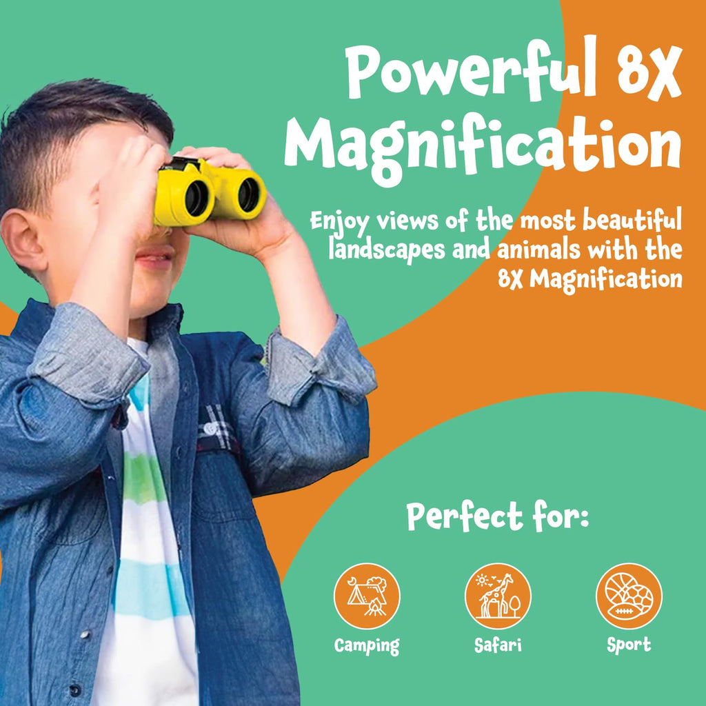 Pie Matrix Junior Explorer Binoculars (8x21) for Kids and Adults – Lightweight, Waterproof, High-Performance Outdoor Optics - Naivri