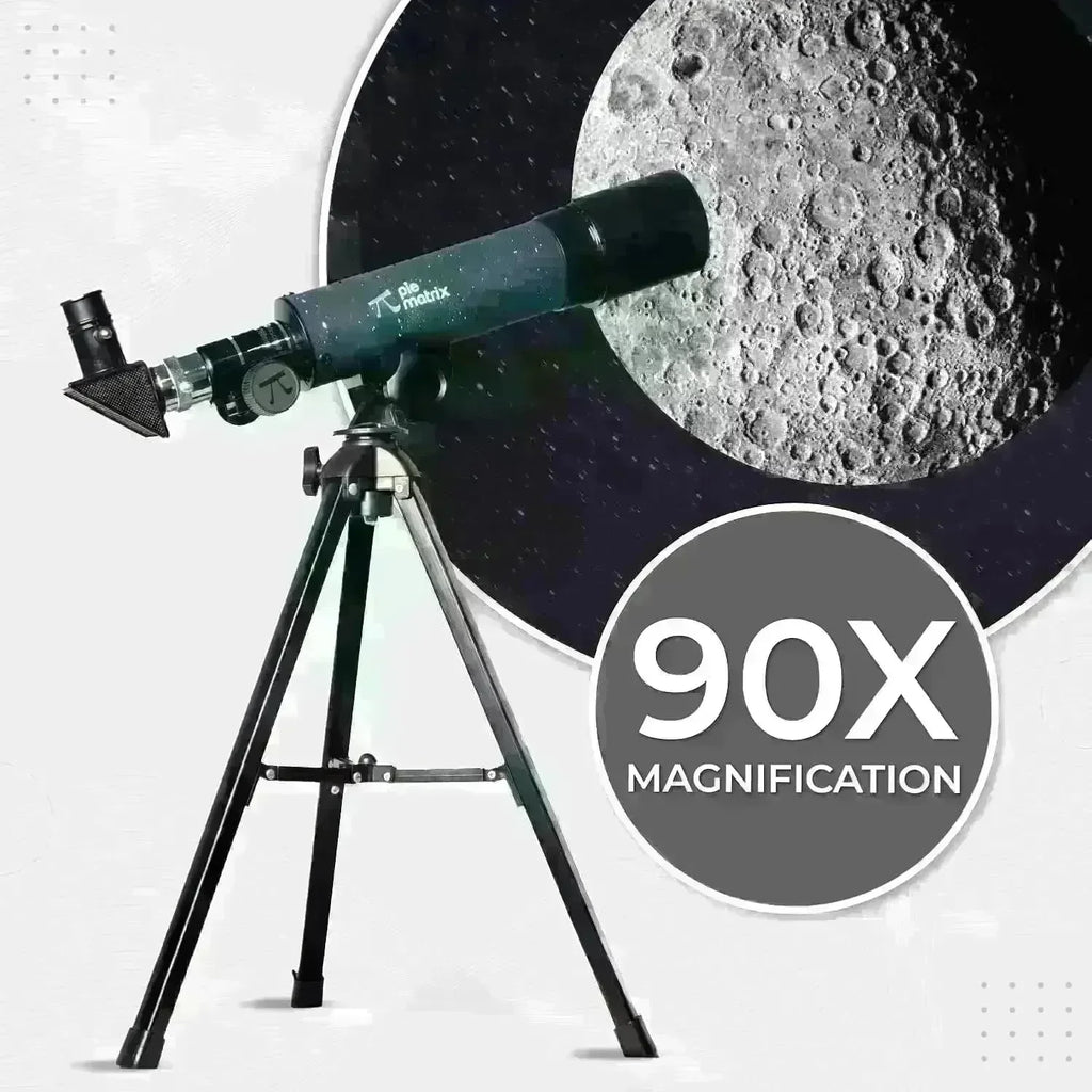 Pie Matrix Neo 50/360 HD Zoom Refractor Telescope – 90x Magnification, 360° Rotating Tripod, Clear Views of Moon, Planets & Wildlife, Lightweight Travel Bag – Ideal for Beginners & Stargazers - Naivri