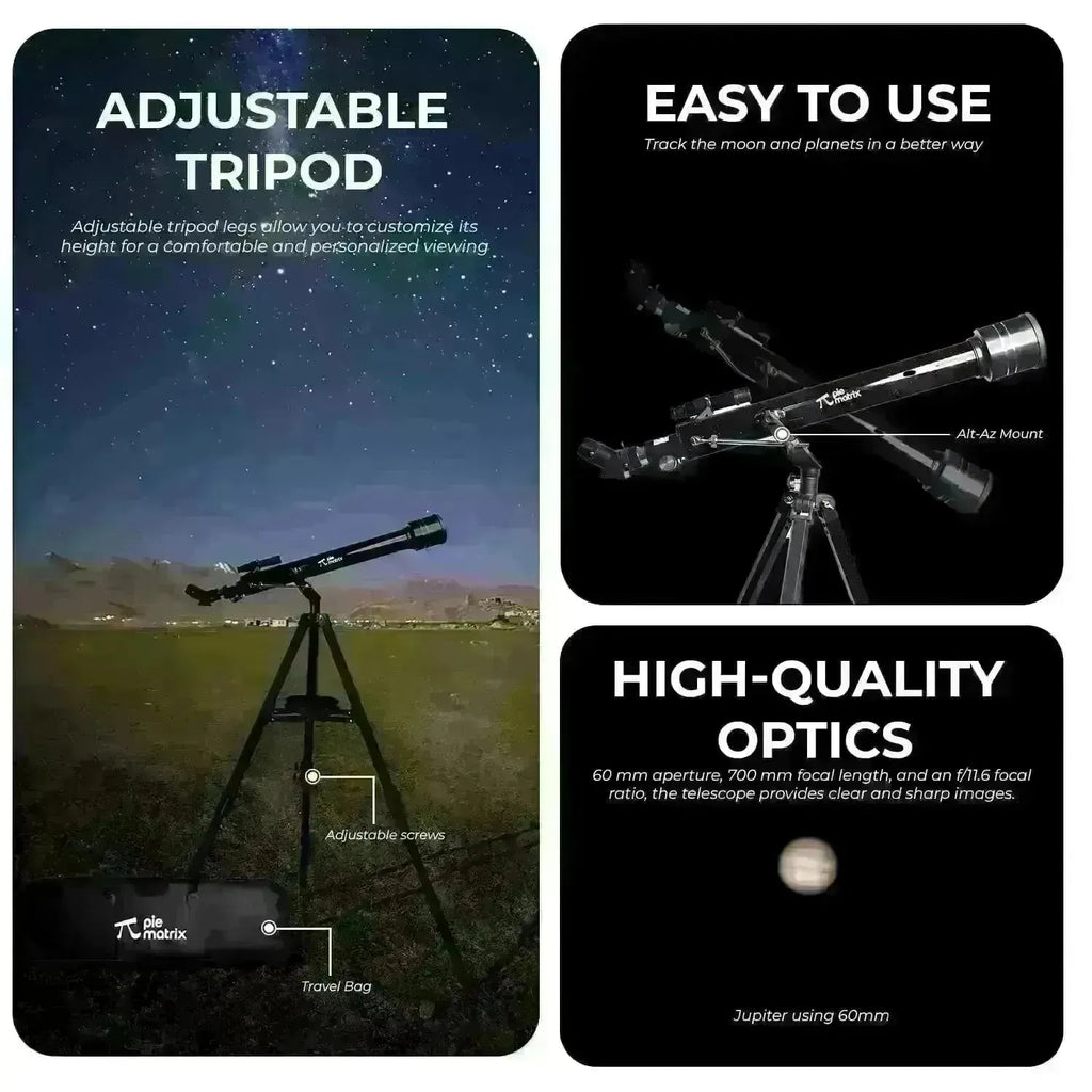 Pie Matrix Phoenix 60700 Black Telescope - Naivri
