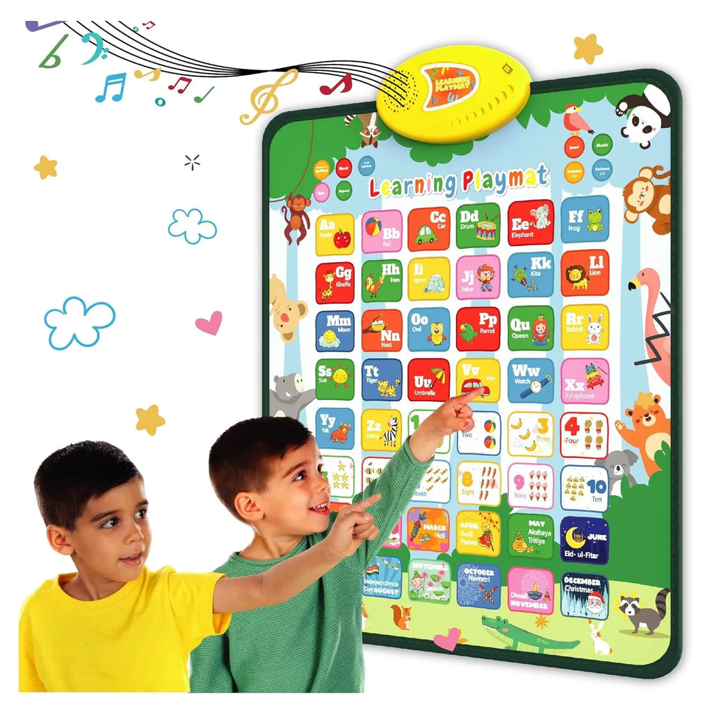 Planettunes Alphabet Learning Musical Interactive Bilingual Touch-Sensitive Floor Mat for Kids | 5 Fun Educational Modes | ABC & Number Learning Mat for Toddlers Age 3+ - Naivri